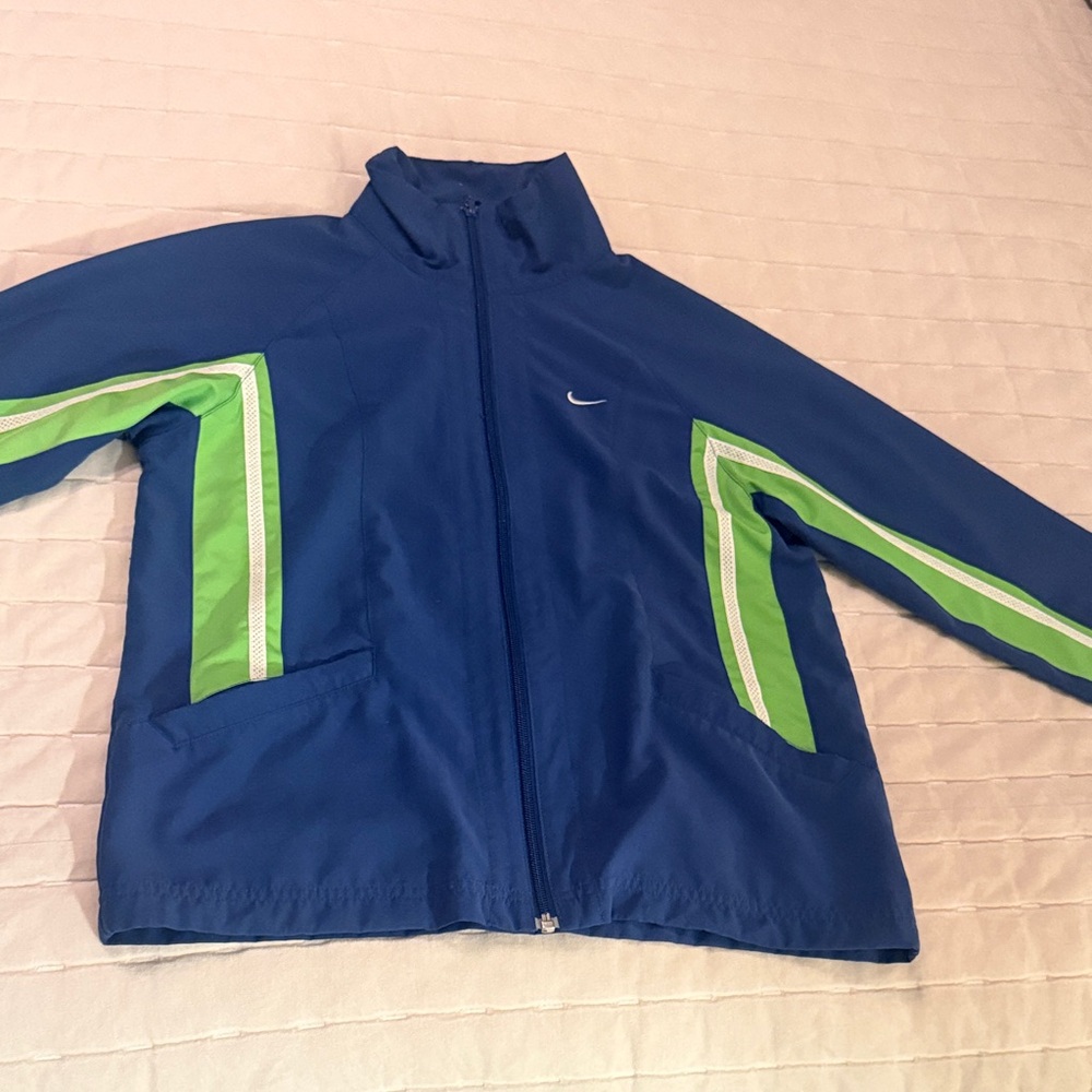 Vintage Y2K Blue and Green Nike track jacket